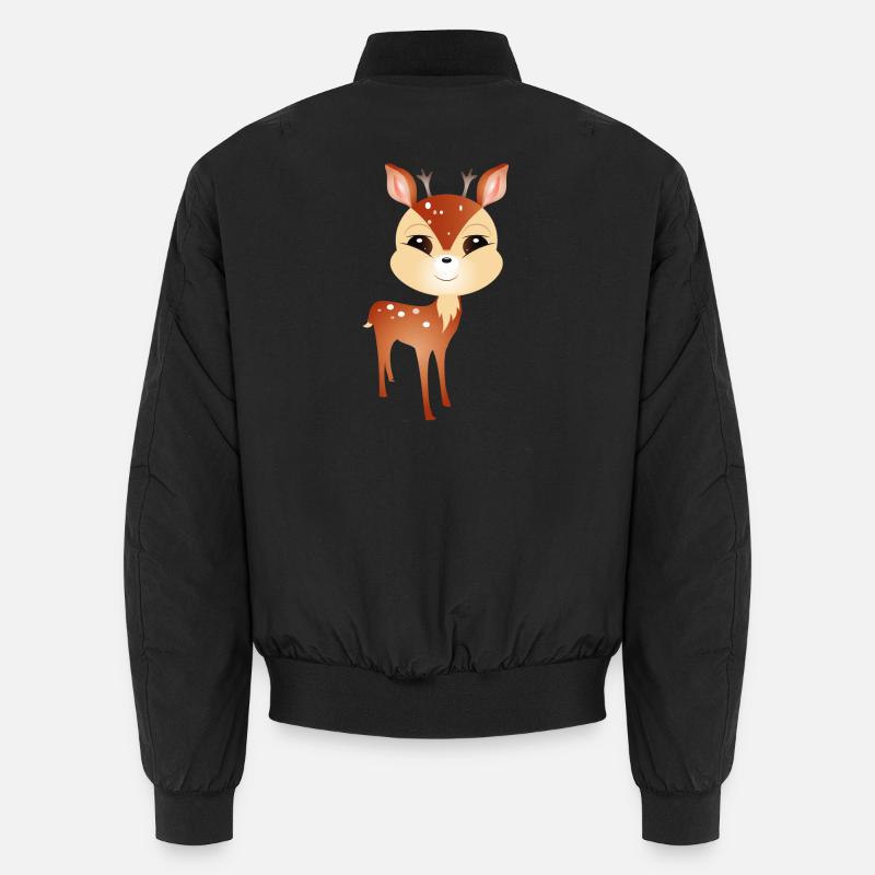 niedlicher kleiner Rehbock mit großem Geweih Unisex Bomberjacke