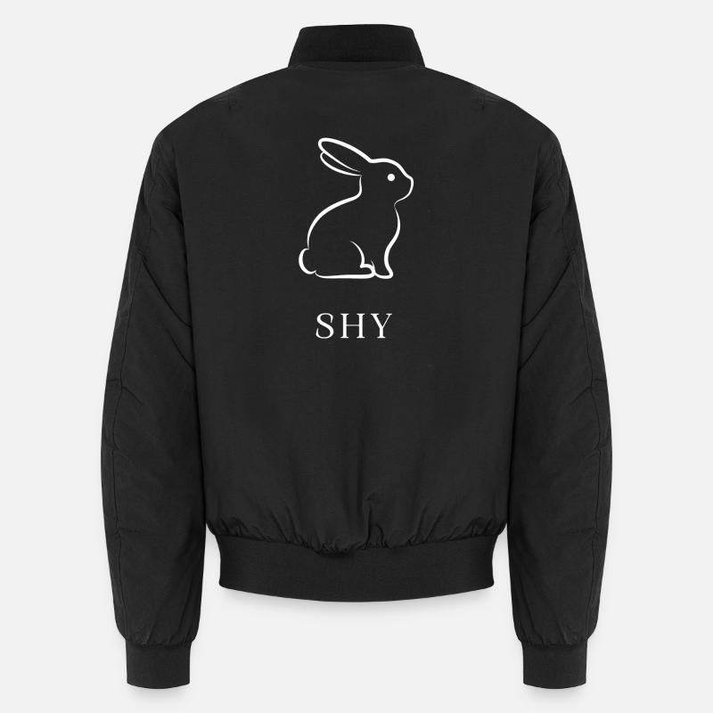 Shy Bunny Introvert Cute Minimal Aesthetic Tee Unisex Bomber Jacket