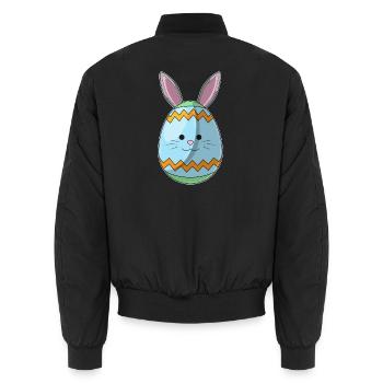 Oreilles de lapin de Pâques en forme d’œuf de Pâques - Bomber unisexe - noir - Dos - AI Model Male 185 light (185cm)