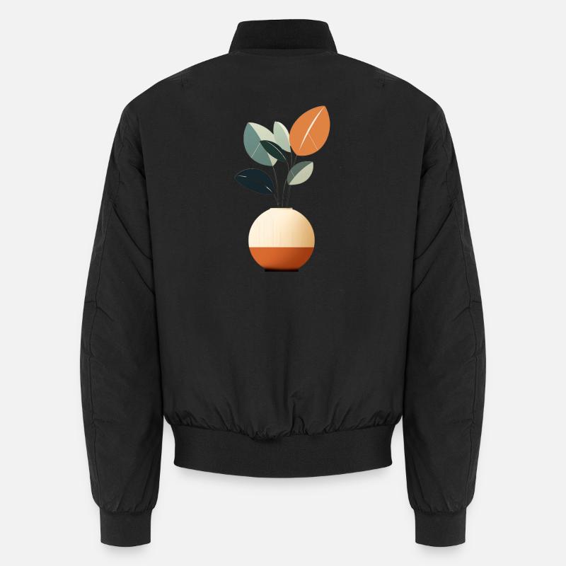 Minimalist Flowers - Unisex Bomber Jacket - black