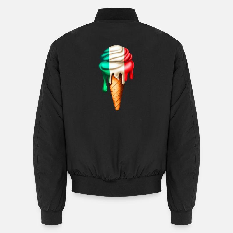 Italy Ice Cream Cone - Unisex Bomber Jacket - black