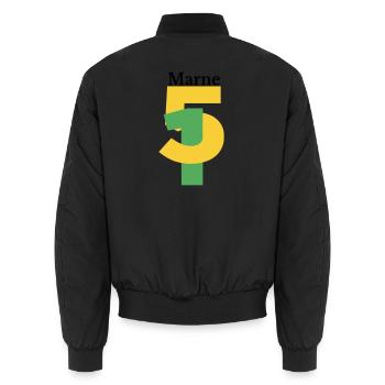 Mergel - Unisex Bomberjacke - Schwarz - Hinten - AI Model Male 185 light (185cm)
