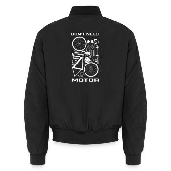 Brauchen Sie keinen Motor, nur Ihre Beine! - Unisex Bomberjacke - Schwarz - Hinten - AI Model Male 185 light (185cm)