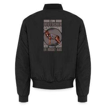 Schäferhund Geschenke Hund Herrchen Gassi - Unisex Bomberjacke - Schwarz - Hinten - AI Model Male 185 light (185cm)