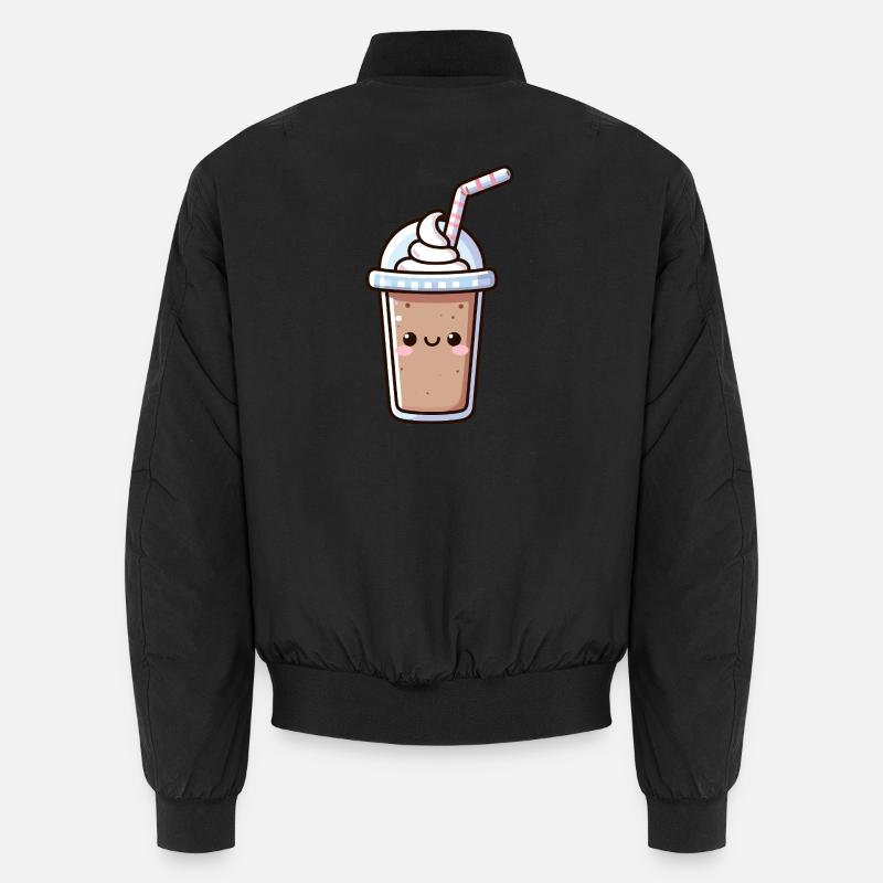 Illustration mignonne de milkshake - Bomber unisexe - noir