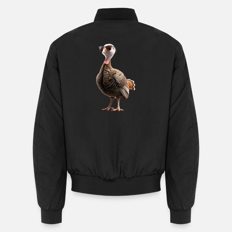 Dinde Poules Oiseaux Dinde - Bomber unisexe - noir