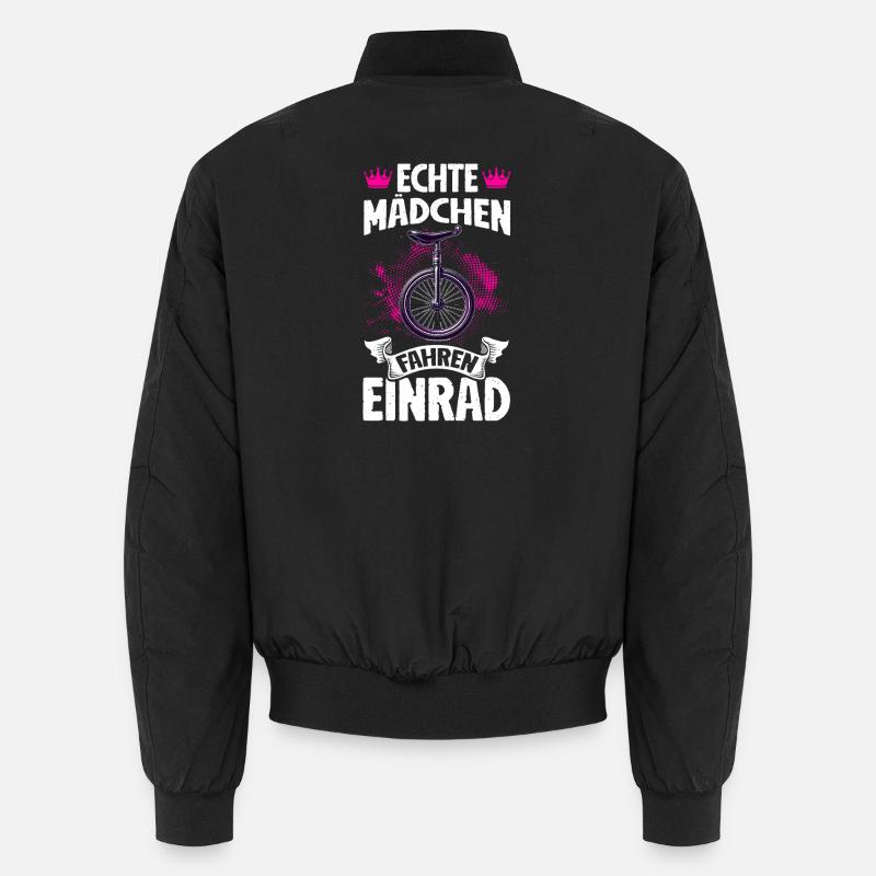 Echte Mädchen Fahren Einrad - Unisex Bomberjacke - Schwarz