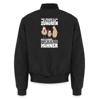 Hühnerflüsterer Huhn Hühnerhalter Hühner - Unisex Bomberjacke - Schwarz - Hinten - AI Model Male 185 light (185cm)