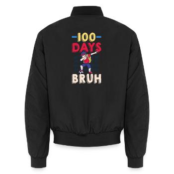 Bruh It's My 100 Days Of School Soccer Student - Unisex Bomberjacke - Schwarz - Hinten - AI Model Male 185 light (185cm)