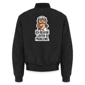 IT Support Layer 8 Problem Admin Admin Geschenk - Unisex Bomberjacke - Schwarz - Hinten - AI Model Male 185 light (185cm)