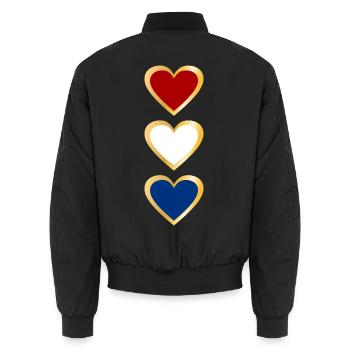 Flagge des Herzens der Niederlande - Unisex Bomberjacke - Schwarz - Hinten - AI Model Male 185 light (185cm)