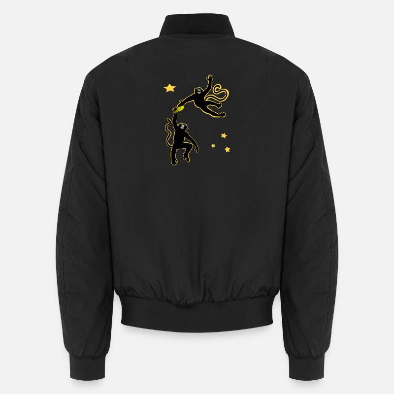 Zwei Affen, die ein Bier schwingen Unisex Bomberjacke