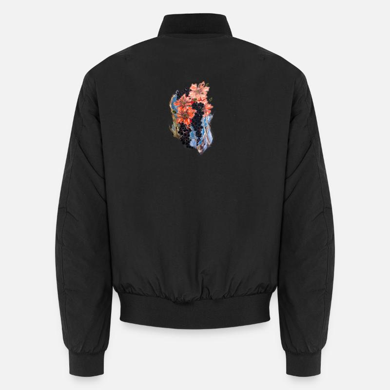 flower art - Unisex Bomber Jacket - black