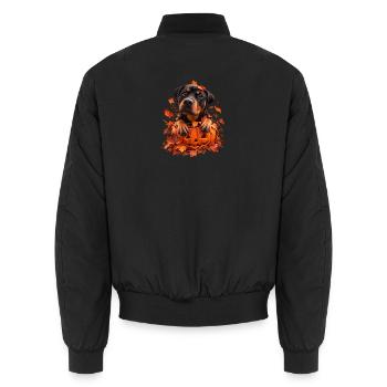 Rottweiler aus dem Kürbis - Unisex Bomberjacke - Schwarz - Hinten - AI Model Male 185 light (185cm)
