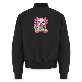 Kuschelmonster Happy Little Soul - Unisex Bomberjacke - Schwarz - Hinten - AI Model Male 185 light (185cm)