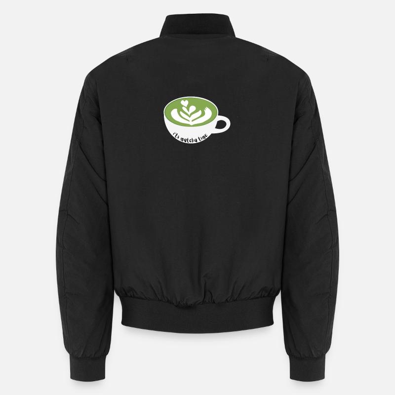 Matcha Time Latte Art Mug Unisex Bomber Jacket
