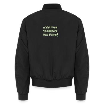 18436572 - Unisex Bomber Jacket - black - Back - AI Model Male 185 light (185cm)