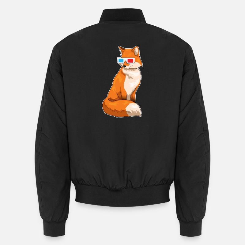 Fuchs Brille - Unisex Bomberjacke - Schwarz