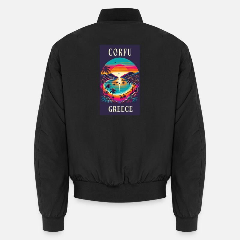 Design de coucher de soleil à Corfou en Grèce Bomber unisexe