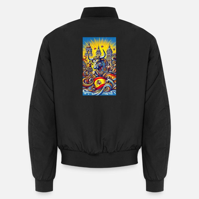 Spain bull Espana design - Unisex Bomber Jacket - black
