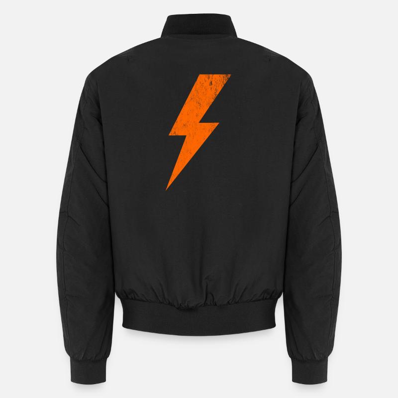 Glowing lightning design - Unisex Bomber Jacket - black
