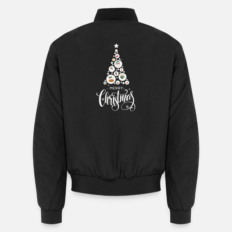 Festive Christmas tree with sweets - Unisex Bomber Jacket - black