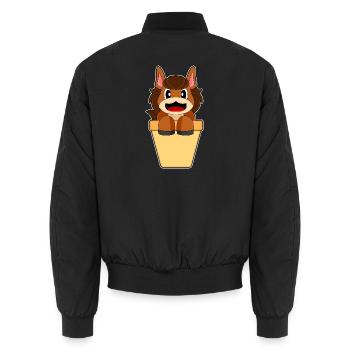 Horse Cream Cone - Unisex Bomber Jacket - black - Back - AI Model Male 185 light (185cm)