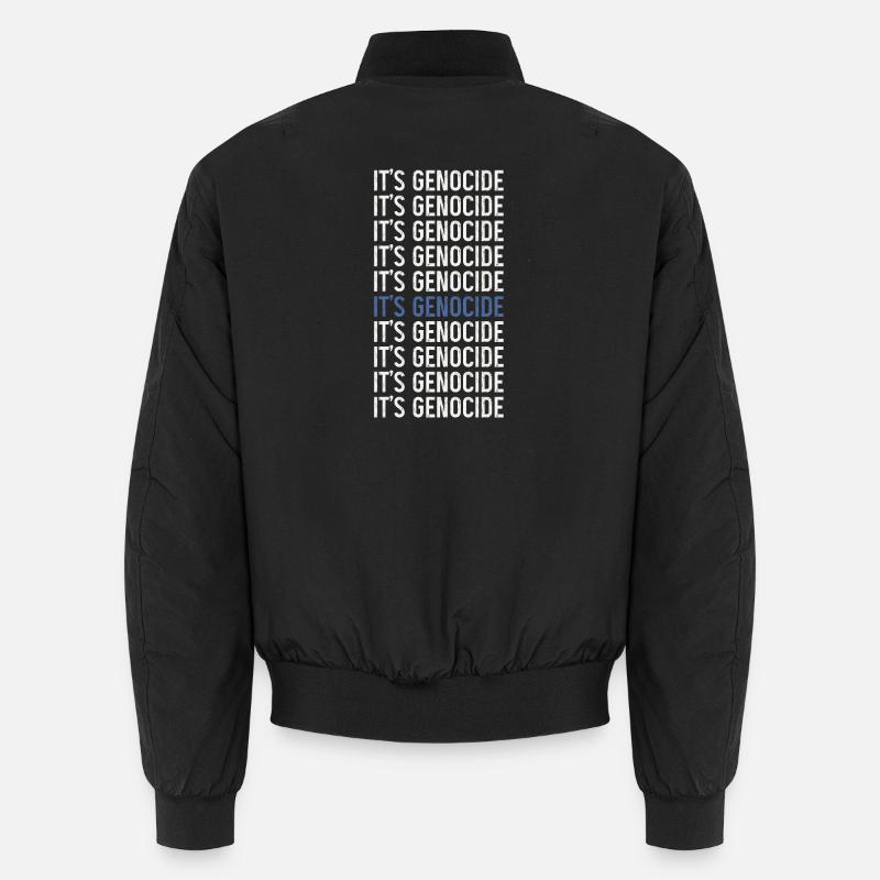 Phrase typographique Génocide répété Bomber unisexe