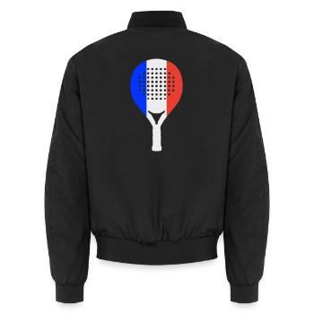 Padel-France - Bomber unisexe - noir - Dos - AI Model Male 185 light (185cm)