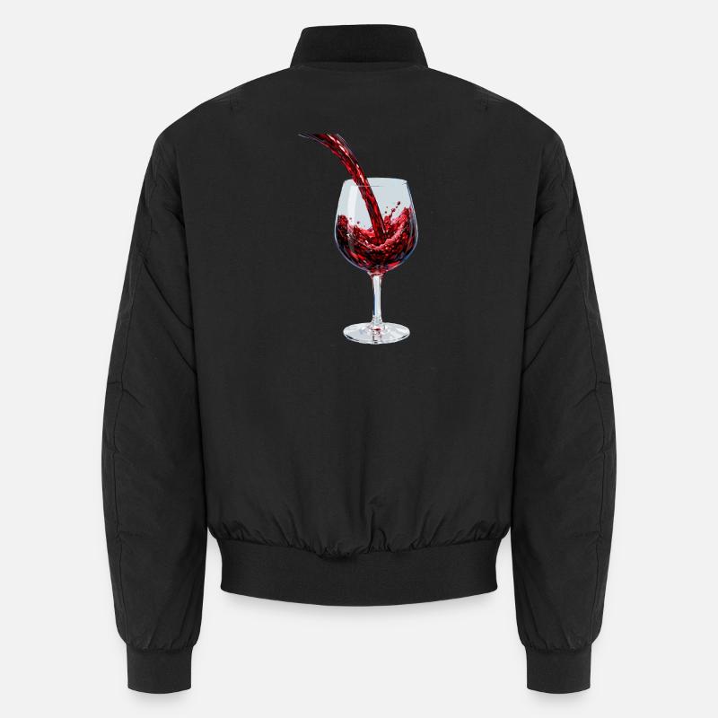 Red Wine Stream im Glas Unisex Bomberjacke