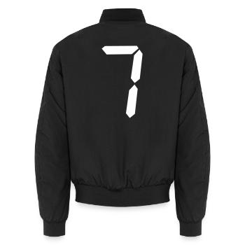 digitale_zahl_7 - Unisex Bomberjacke - Schwarz - Hinten - AI Model Male 185 light (185cm)