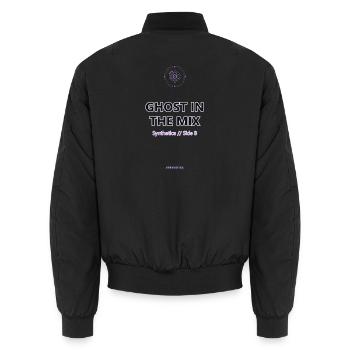 Ghost In The Mix · helle Kleidung - Unisex Bomberjacke - Schwarz - Hinten - AI Model Male 185 light (185cm)