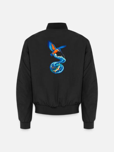 Eisvogel Wellenwurf - Unisex Bomberjacke - Schwarz