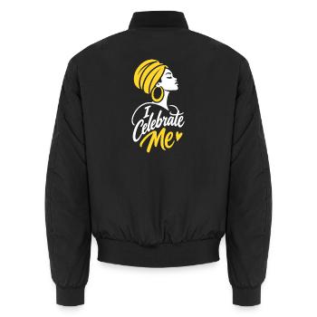 Celebrate Me Afro Queen - Unisex Bomberjacke - Schwarz - Hinten - AI Model Male 185 light (185cm)