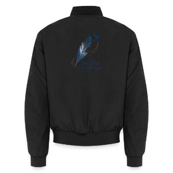 Das Leben darf leicht sein - Unisex Bomberjacke - Schwarz - Hinten - AI Model Male 185 light (185cm)