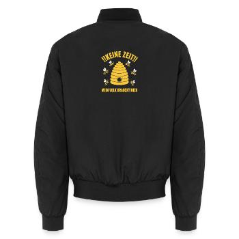 Keine Zeit Mein Volk braucht mich Bienen Shirt - Unisex Bomberjacke - Schwarz - Hinten - AI Model Male 185 light (185cm)