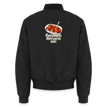 Currywurst reicht - Unisex Bomberjacke - Schwarz - Hinten - AI Model Male 185 light (185cm)