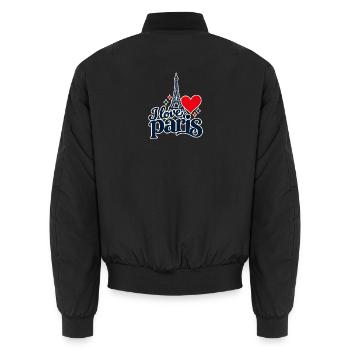 Ich liebe Paris - Unisex Bomberjacke - Schwarz - Hinten - AI Model Male 185 light (185cm)