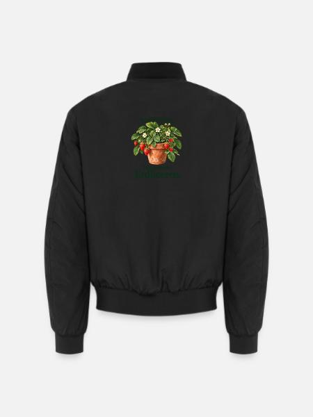Ruhestand – Zuständig für Erdbeeren | Illustration - Unisex Bomberjacke - Schwarz