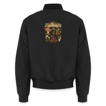 Sammle Momente, keine Dinge - Unisex Bomberjacke - Schwarz - Hinten - AI Model Male 185 light (185cm)