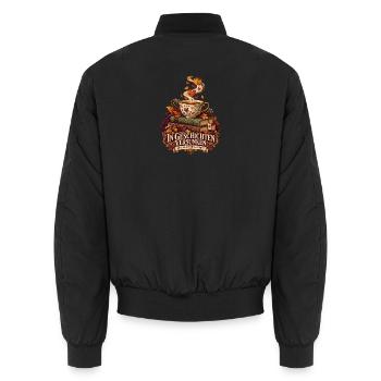 In Geschichten versunken - Unisex Bomberjacke - Schwarz - Hinten - AI Model Male 185 light (185cm)