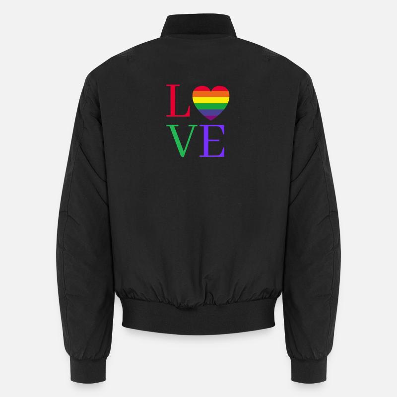 Regenbogen Love Herz Pride  Unisex Bomberjacke