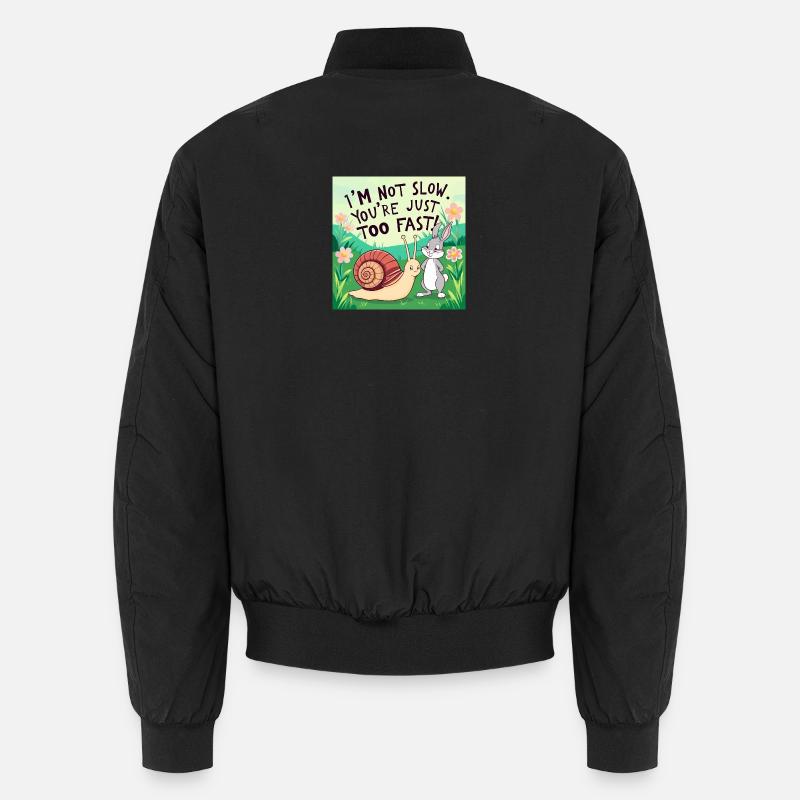 Ein Hase und eine Schnecke "Slow and Fast" Unisex Bomberjacke