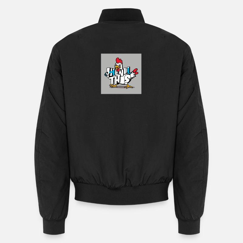 Funny chicken "Hendl this" - Unisex Bomber Jacket - black