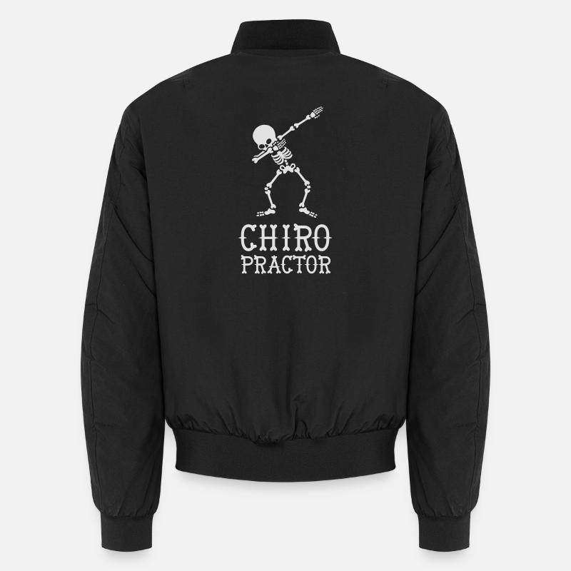 Dab dabbing skeleton chiropractor - Bomber unisexe - noir