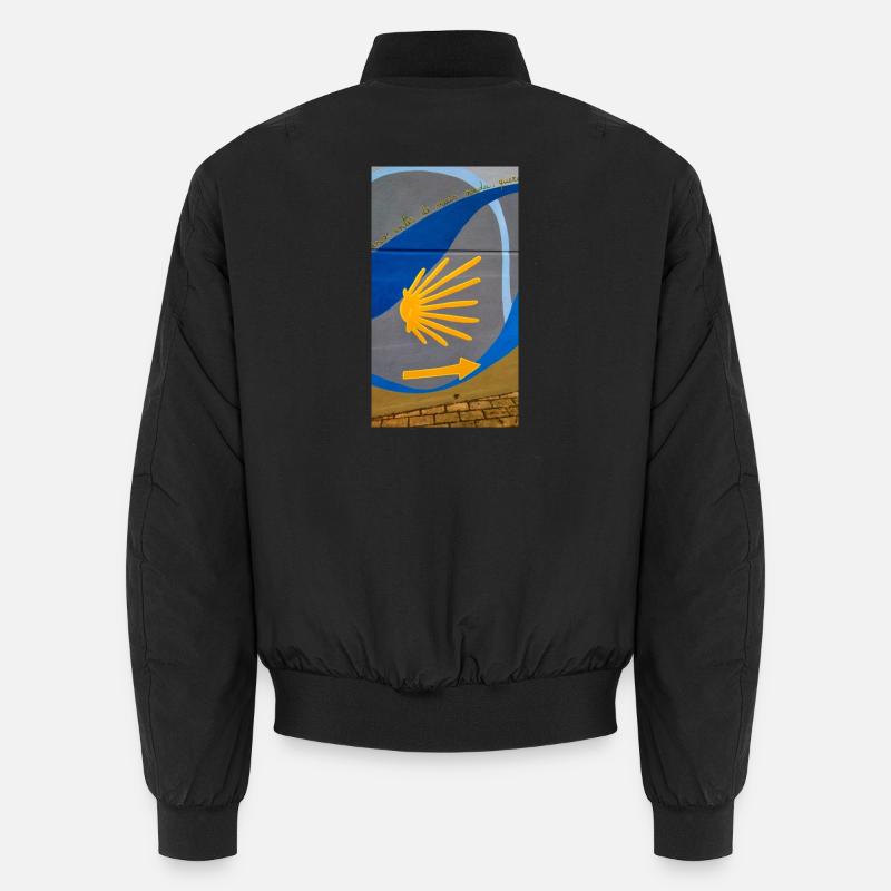Golden rays on urban arch - Unisex Bomber Jacket - black