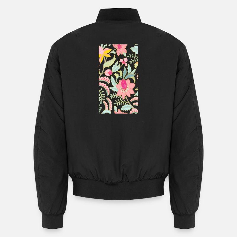flowers - Unisex Bomber Jacket - black