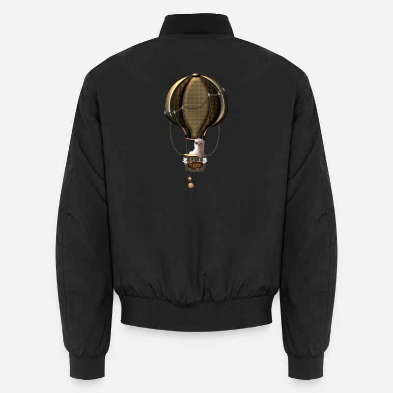 Steampunk, hot air balloon - Unisex Bomber Jacket - black