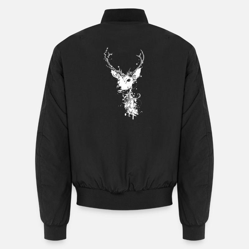 Une tête de cerf - Bomber unisexe - noir