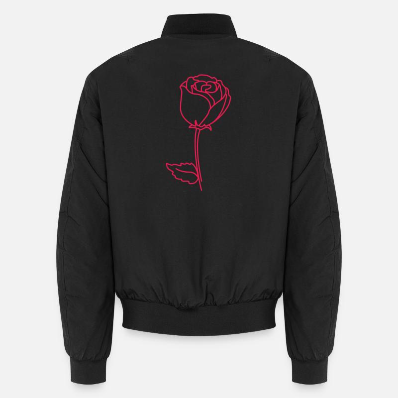 Rosenumriss Neonpink - Unisex Bomberjacke - Schwarz